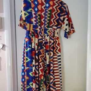 African print deep print pant jumpsuit
